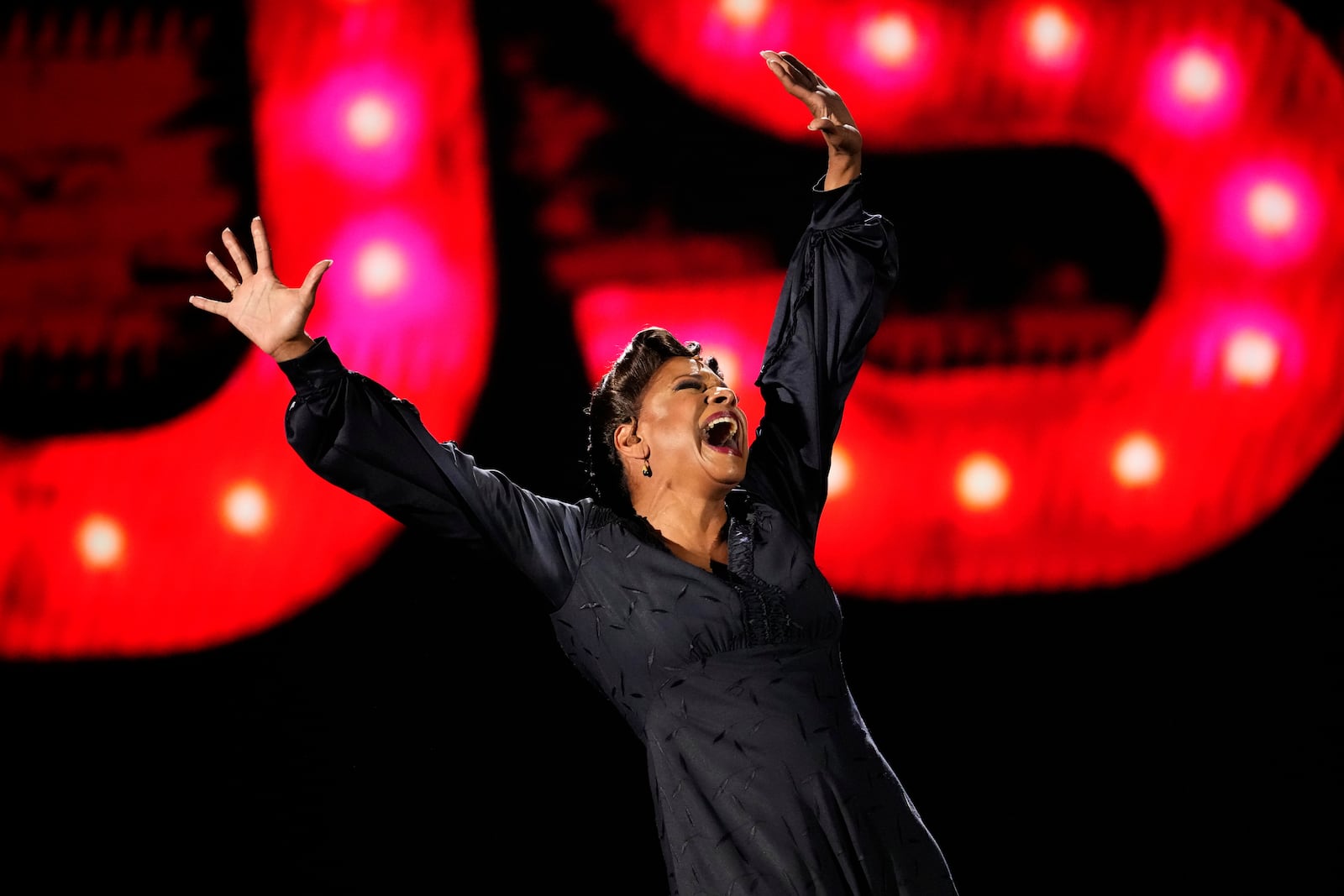 Audra McDonald performs "Rose's Turn" from "Gypsy" during the 78th Tony Awards on Sunday, June 8, 2025, at Radio City Music Hall in New York. (Photo by Charles Sykes/Invision/AP)