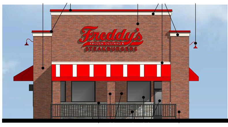 Pictured is an artist's rendering of a proposed Freddy’s Frozen Custard and Steakburgers Restaurant that would be on Kolb Drive in Fairfield. The restaurant would be within the Meijer-Gilmore PUD, the third new restaurant in this development area since 2019. Fairfield Planning Commission will consider the concept and final development plans at its April 13 meeting. After a planning commission decision, City Council will have two additional opportunities to consider legislation on the proposed restaurant. PROVIDED/CITY OF FAIRFIELD