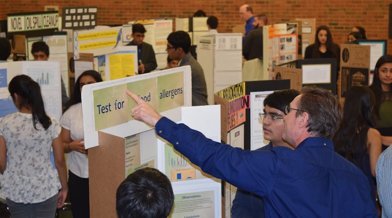 Fifty-five Mason City Schools students will present their projects during the 13th Annual UC Science and Engineering Expo on March 11. Mason Middle School and Mason High School students who earned a superior rating at the Jan. 26 Mason Science Fair are eligible to attend the UC fair. CONTRIBUTED