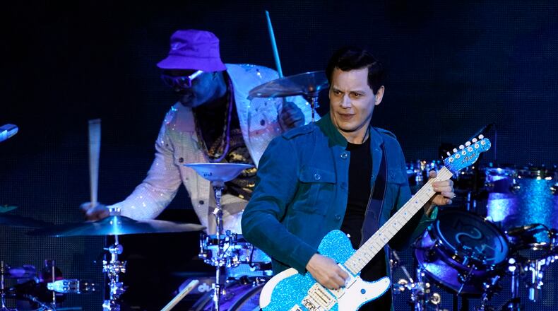 Jack White performs during iHeartRadio's ALTer EGO concert, Saturday, Jan. 14, 2023, at the Kia Forum in Inglewood, Calif. (AP Photo/Chris Pizzello)