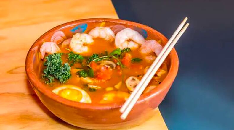 Pan-Asian noodles, dumplings, and rice dishes meet Mexican fare at Lalo Restaurant. CONTRIBUTED