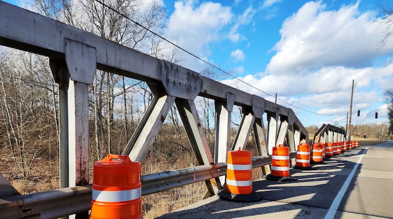 The Butler County Engineer's office has accelerated the replacement of the Elk Creek Road bridge due to the poor condition of the structure and new funding for the $2 million project. The bridge is north of OH-122 and south of West Alexandria Road. It will close Jan. 23 for construction with a tentative completion date in late June. NICK GRAHAM/STAFF
