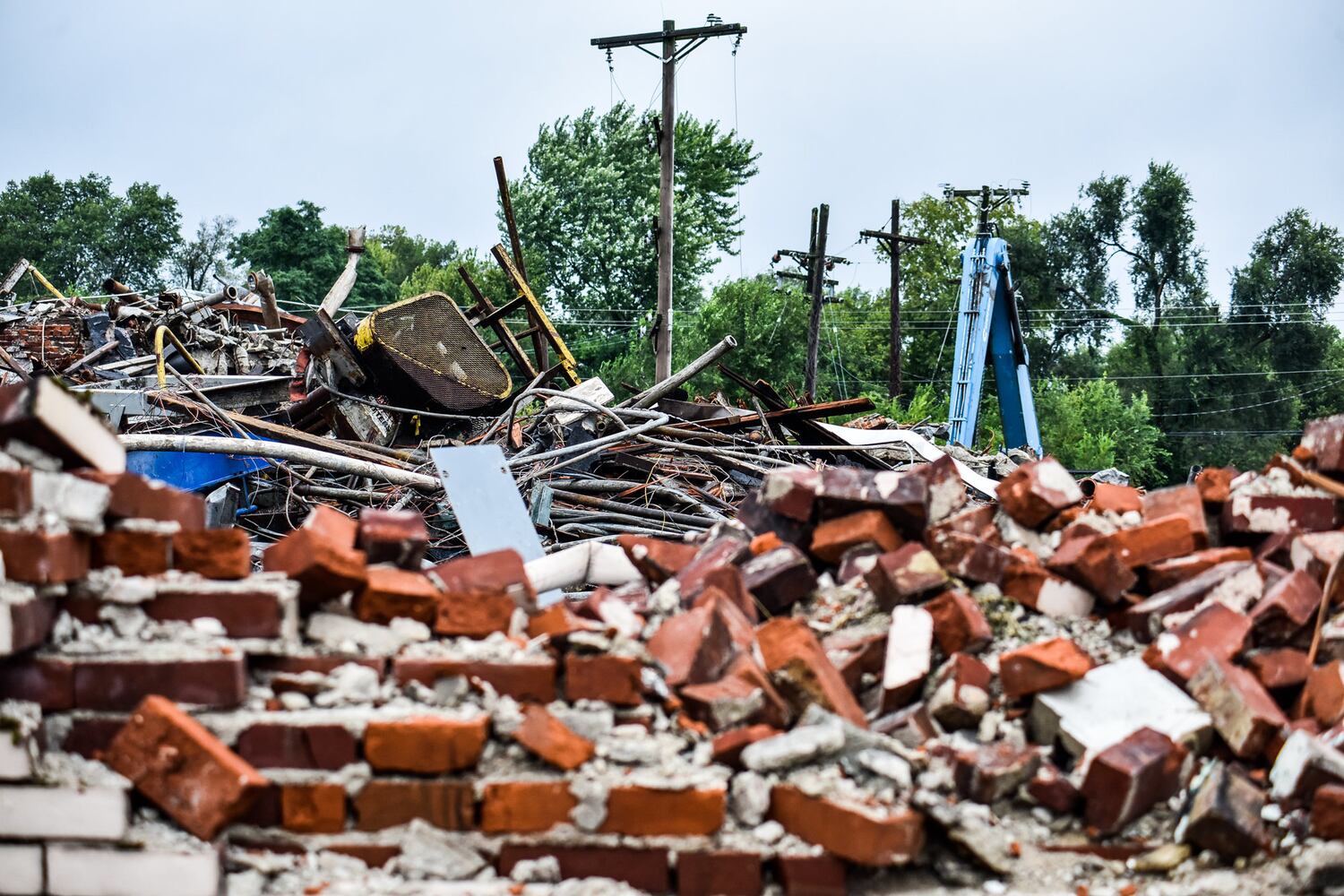 Demolition continues at former Franklin Boxboard building