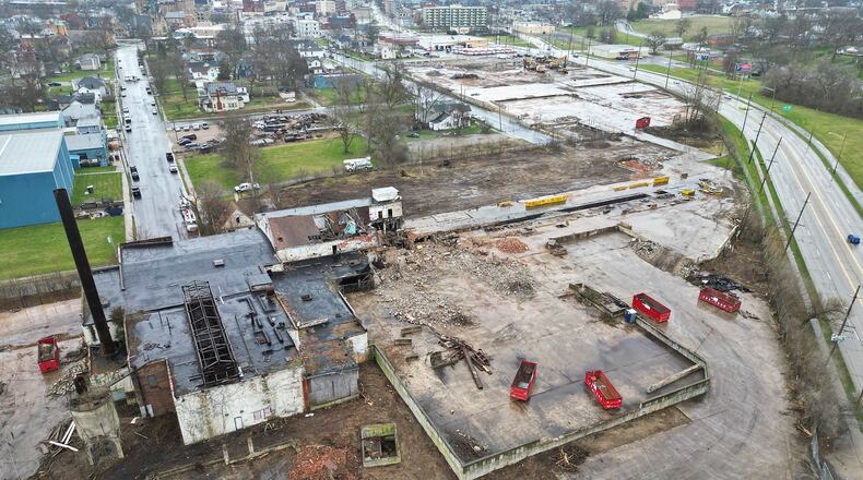 Demolition of the former Middletown Paperboard building continues Friday, March 8, 2024 in Middletown. NICK GRAHAM/STAFF