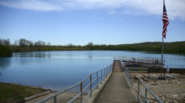 The lake space at Marsh Park will increase as the city expands the park on River Road over the next few years, including tying it into the Great Miami River Bike Trail and the dog park to open in the summer of 2019. MICHAEL D. PITMAN/STAFF