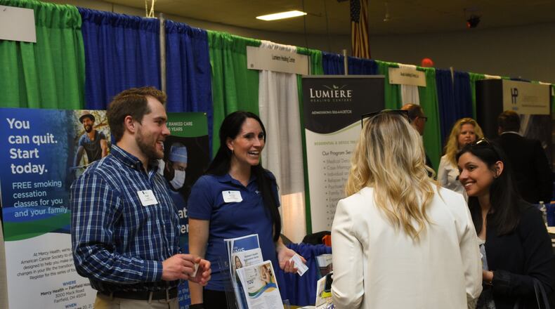 Companies talk with guests during the most recent installment of the West Chester-Liberty Regional Business Expo in May 2018. This year’s event is moving to July and to a new location, Lakota West High School. CONTRIBUTED