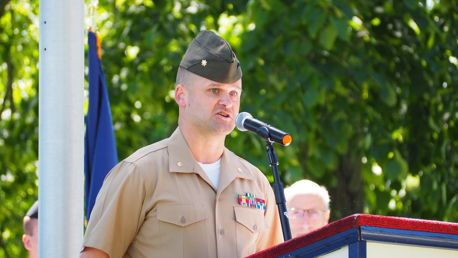 Maj. Brian Childress, U.S. Marine Corps, gave the Memorial Day address following the Hamilton Memorial Day Parade on Monday, May 26. BRYN DIPPOLD/STAFF