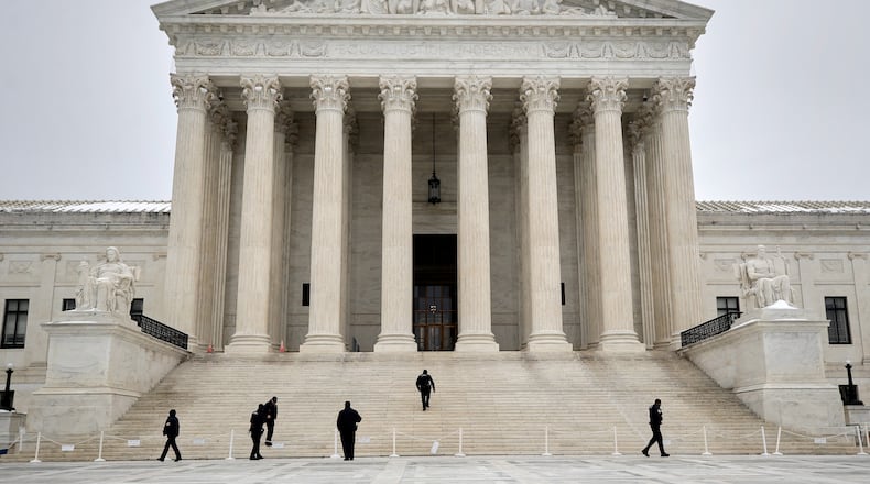 The Supreme Court is photographed, Friday, Feb. 6, 2026, in Washington. (AP Photo/Rahmat Gul)