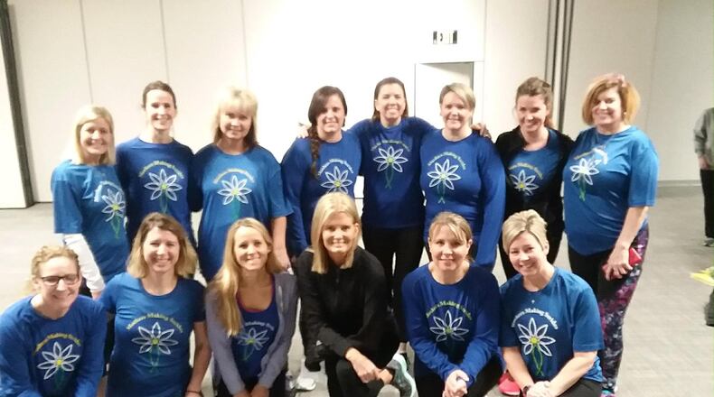 Stephanie Hughes, a Lebanon resident, founded Mothers Making Strides nine years ago. Pictured top to bottom, left to right are some of the Mothers Making Strides coaches: Kristen Godzala, Jessica Centers, Tammy Heyser, Angie Smith, Erin Coleman, Kelli Watson, Jennifer Grewe, Melodie Maddox, Lori Ransbottom, Lindsay Lamb, Becky Crowder, Stephanie Hughes, Angel Basse and Laura Kinsey. CONTRIBUTED
