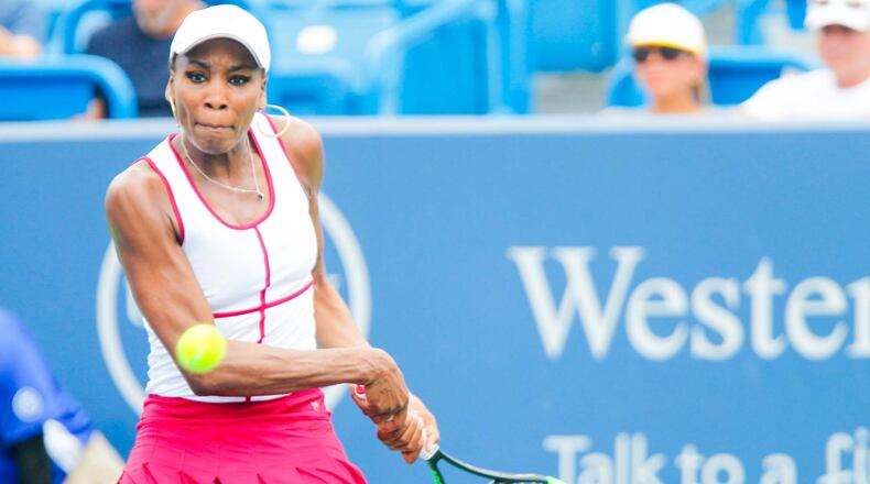 Venus Williams was defeated by Ashleigh Barty, of Australia, 3-6, 6-2, 2-6, during their Western and Southern Open match held at the Lindner Family Tennis Center in Mason, Wednesday, Aug. 16, 2017. GREG LYNCH / STAFF