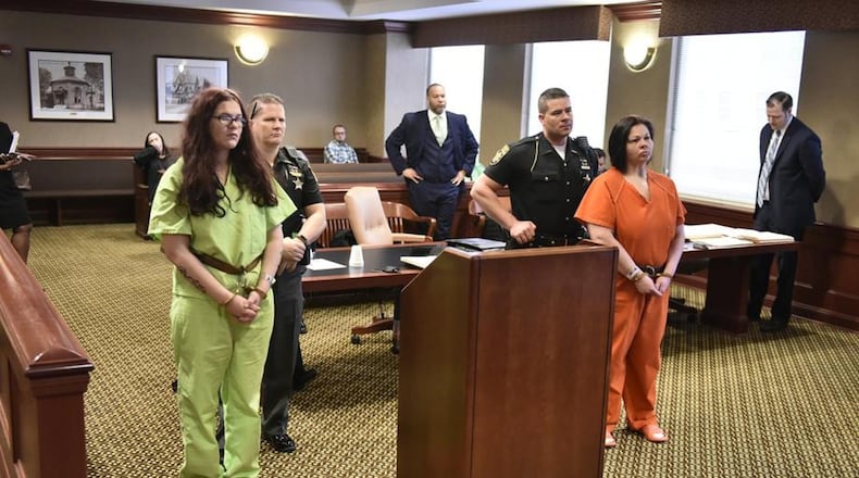 Fall trial dates have been set for Cheasla Bussell, left and Jamie Strack, right, both charged with involuntary manslaughter in the December death of Brandon York in Hamilton. NICK GRAHAM/STAFF