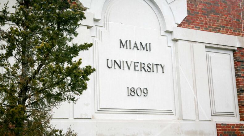 Miami University in Oxford. GREG LYNCH/STAFF