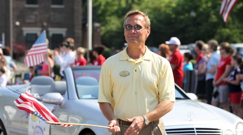 West Chester Twp. Trustee Mark Welch participated in the annual West Chester Memorial Day Parade, Monday, May 26, 2014. GREG LYNCH / STAFF
