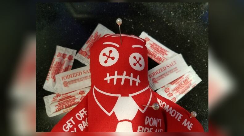 Voodoo and black magic, including salt imprinted with faces and crosses, were cited in a Dayton police report Jan. 30, 2018 after Honeywell employees threatened. Staff photo illustration