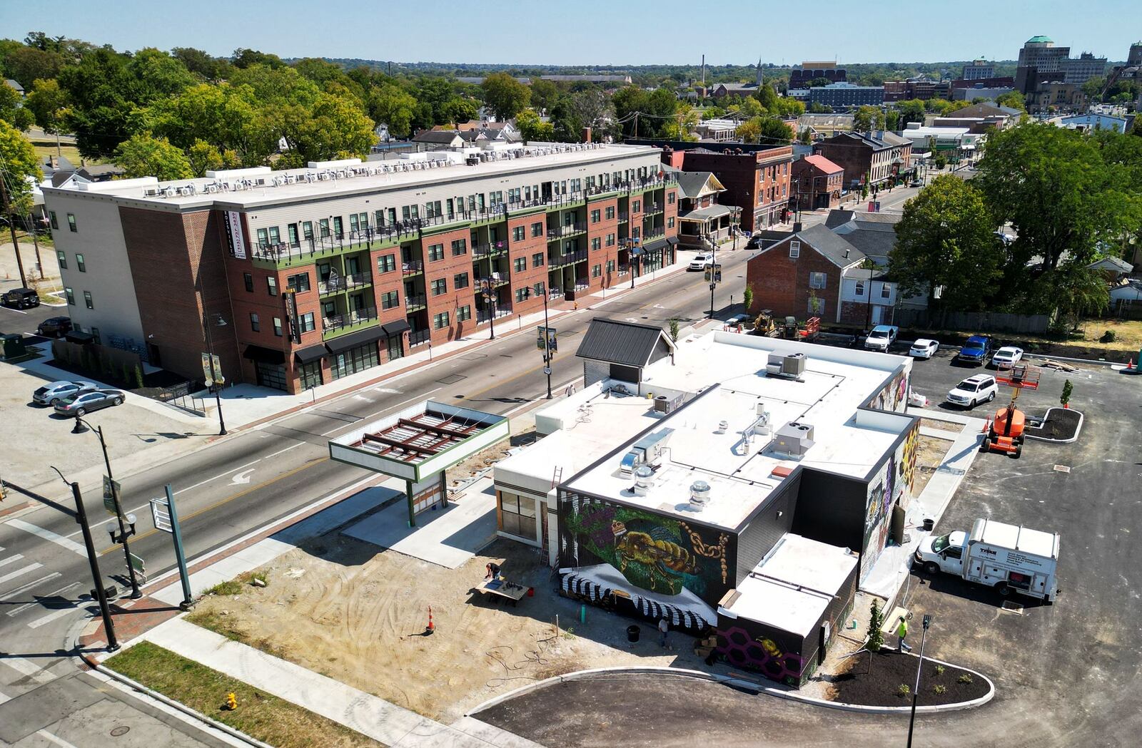 Construction continues on Agave & Rye restaurant Wednesday, Sept. 11, 2024 on Main Street in Hamilton. NICK GRAHAM/STAFF
