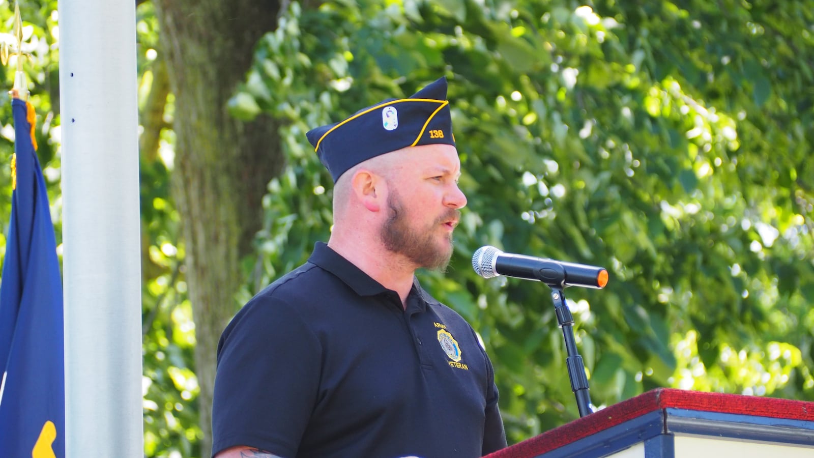 American Legion Post 138 Service Officer, Josh Brandner, spoke about the importance of veterans' mental health. BRYN DIPPOLD/STAFF