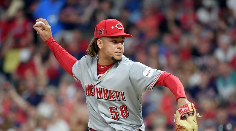 CLEVELAND, OHIO - JULY 09: Luis Castillo #58 of the Cincinnati Reds and the National League pitches against the American League during the 2019 MLB All-Star Game, presented by Mastercard at Progressive Field on July 09, 2019 in Cleveland, Ohio. (Photo by Jason Miller/Getty Images)