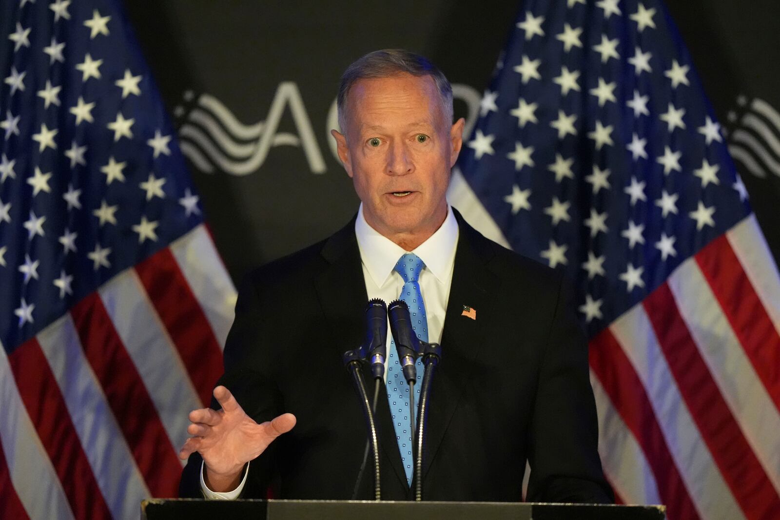 Martin O'Malley former Commissioner of the Social Security, Administration speaks at the Advocates, Councelors, and Representatives for the Disabled conference in Chicago, Tuesday, April 15, 2025. (AP Photo/Nam Y. Huh)