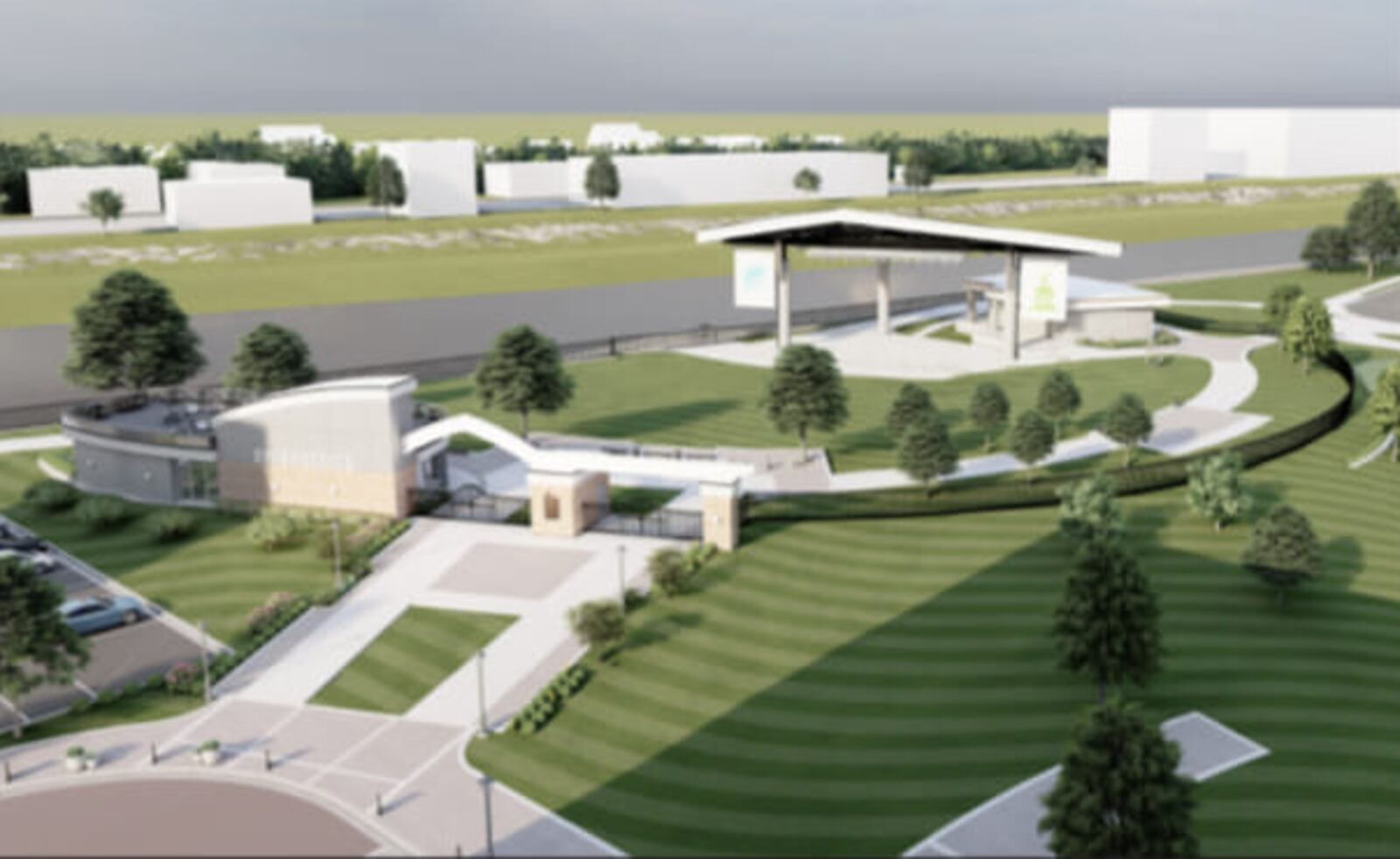 RiversEdge in Hamilton, an outdoor concert space, will undergo a redesign that could include a bigger roof, fencing around the complex and concrete work. These renderings of potential upgrades were released by RiversEdge on July 11, 2024. CITY OF HAMILTON/CONTRIBUTED