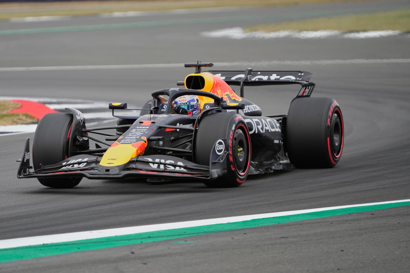 Red Bull driver Max Verstappen of the Netherlands in action during the qualifying for the British Formula One Grand Prix in Silverstone, England, Saturday, July 5, 2025. (AP Photo/Darko Bandic)