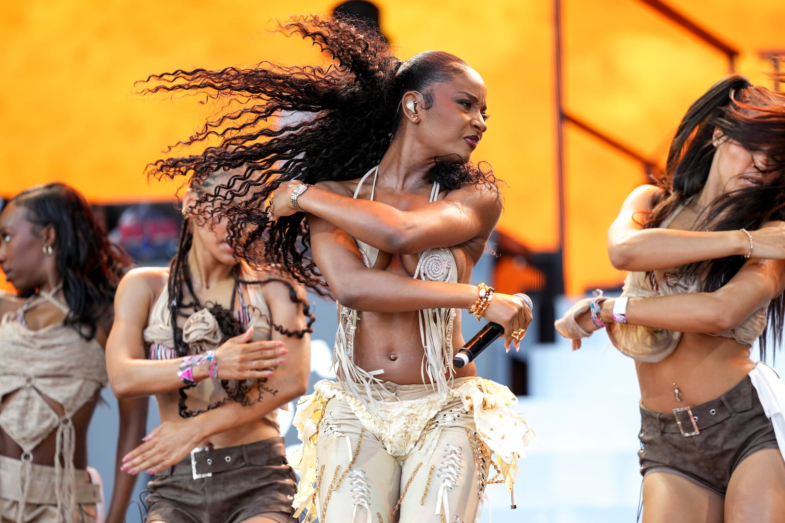 FILE - Ayra Starr performs during the Glastonbury Festival in Worthy Farm, Somerset, England, Saturday, June 29, 2024. (Scott A Garfitt/Invision/AP, File)