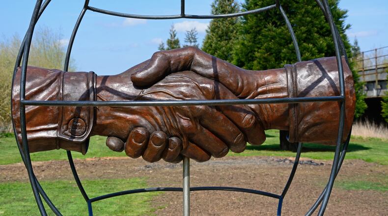 The Football Remembers Memorial at the National Memorial Arboretum in England, commemorating the 1914 Christmas Truce.
