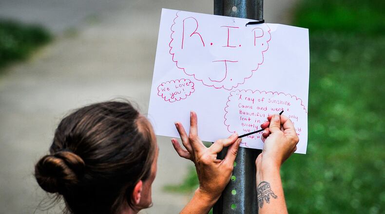 Joseph Davis, 17, died in a shooting Tuesday night at Woodlawn Avenue and Garfield Street in Middletown. A memorial was erected Wednesday morning at the site of the shooting.