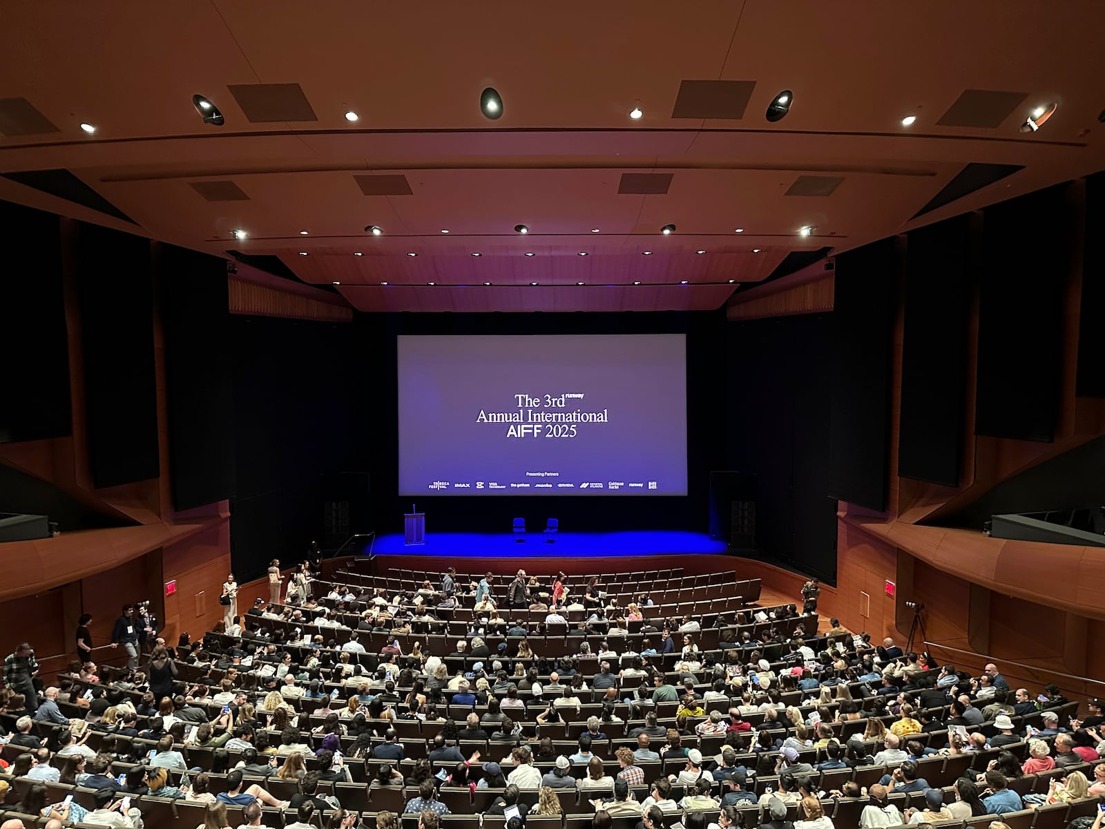 Runway's third-annual AI Film Festival kicks off with a screening at Lincoln Center's Alice Tully Hall in New York on Thursday, June 5, 2025. (AP Photo/Wyatte Grantham-Philips)