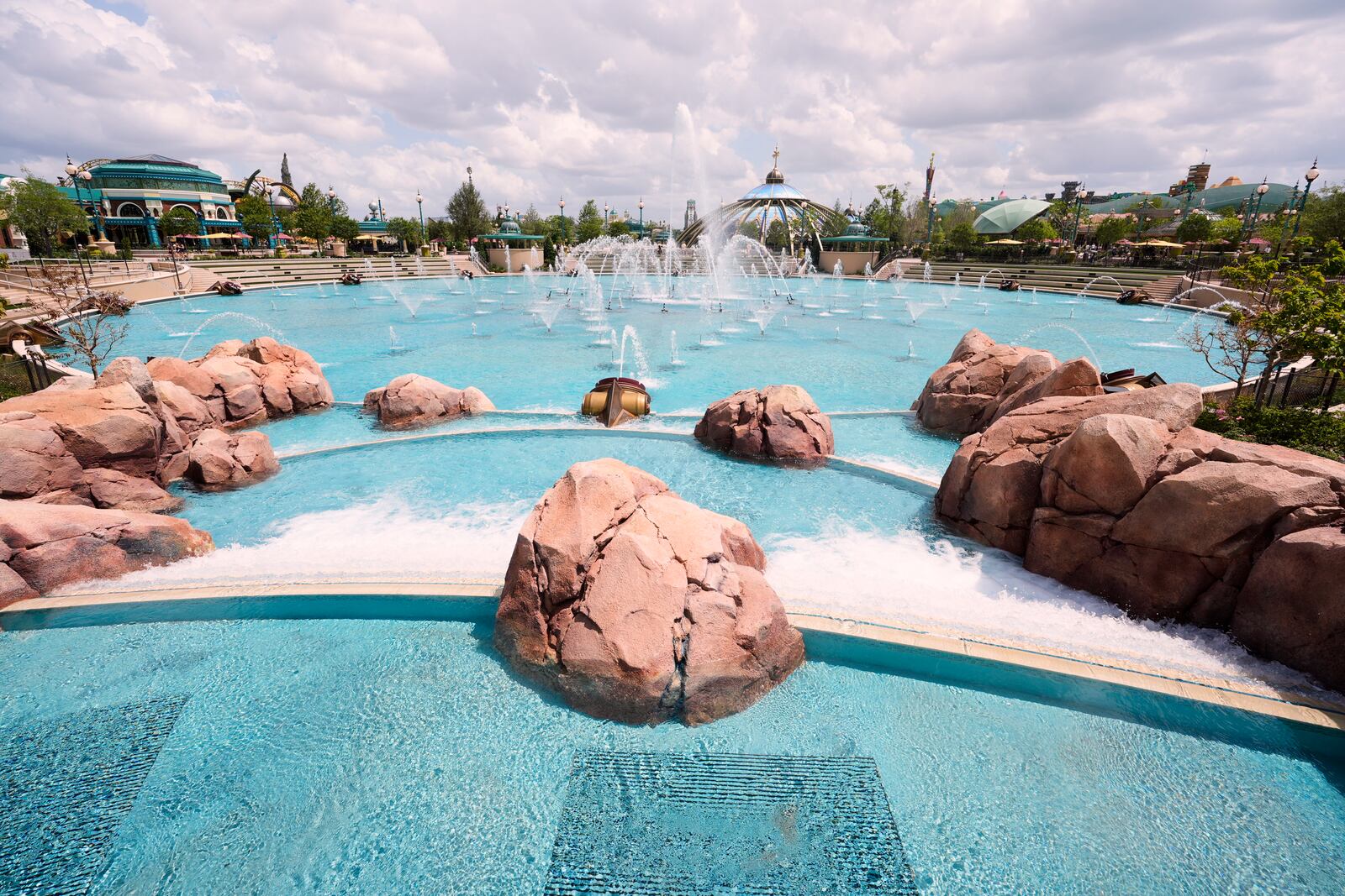 A view of Celestial Park is seen at the Epic Universe Theme Park at Universal Resort Orlando Thursday, April 10, 2025, in Orlando, Fla. (AP Photo/John Raoux)