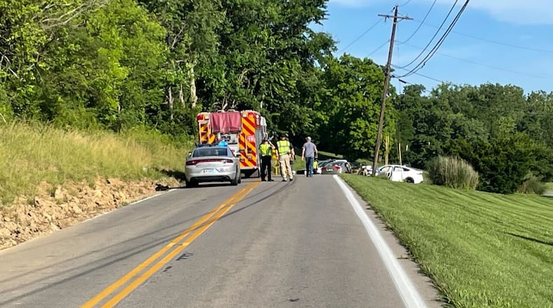 A woman and infant were killed in a crash Sunday, June 19, 2022, on state Route 222 near Batavia in Clermont County. TYLER PISTOR/WCPO
