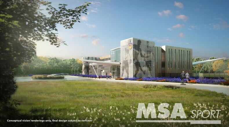 Artist rendering of the first-team building at FC Cincinnati’s training complex in Milford. MSA Sport/FC Cincinnati