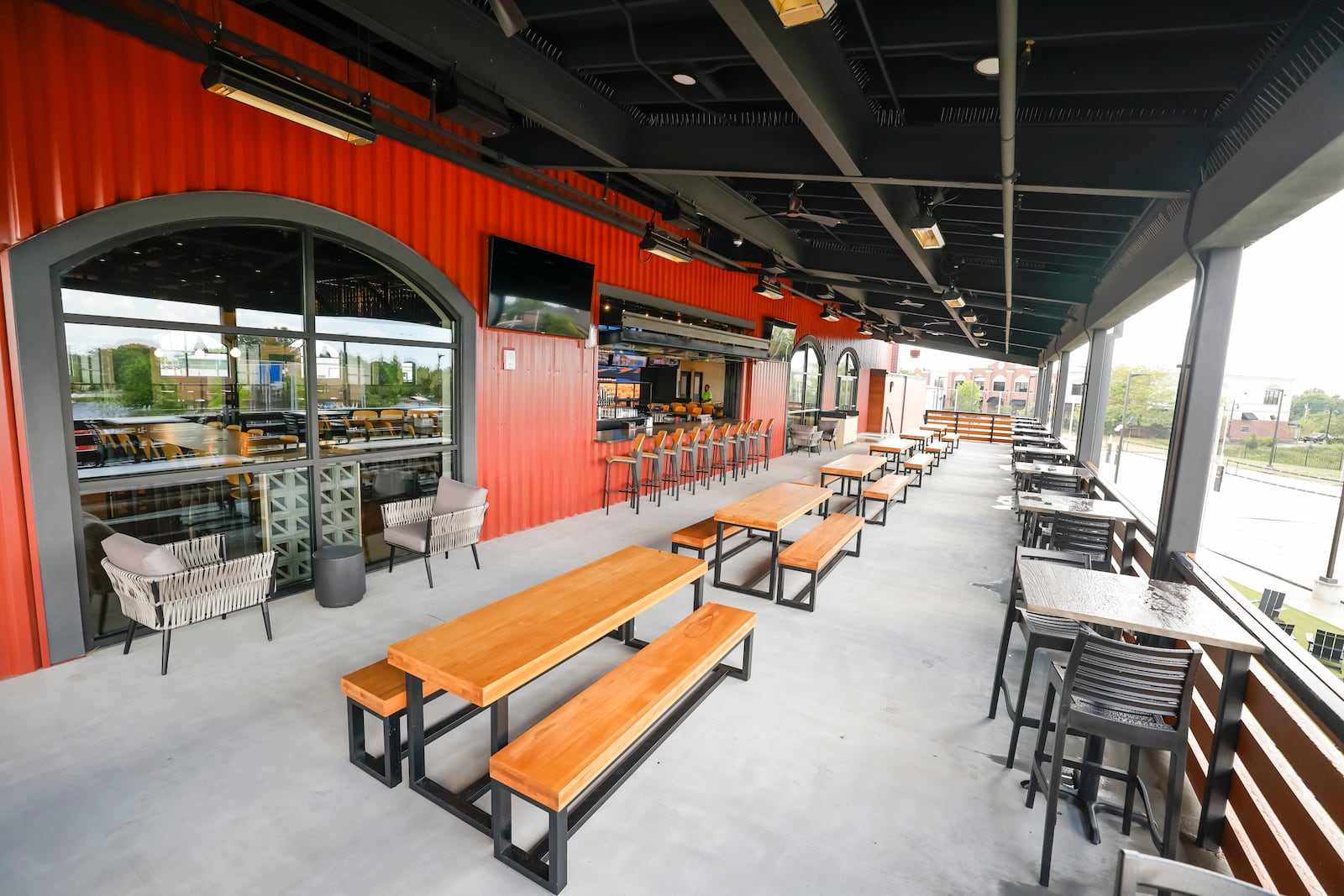 Liberty Collective is set to open on Lakota Lane in Liberty Township. Liberty Collective is a multi-entertainment complex that features five restaurant concepts, a coffee/breakfast bar, an ice cream shop, three bars including a wine/bourbon bar. outdoor seating, covered patios, sand sports courts for volleyball, a huge LED screen and more. NICK GRAHAM/STAFF