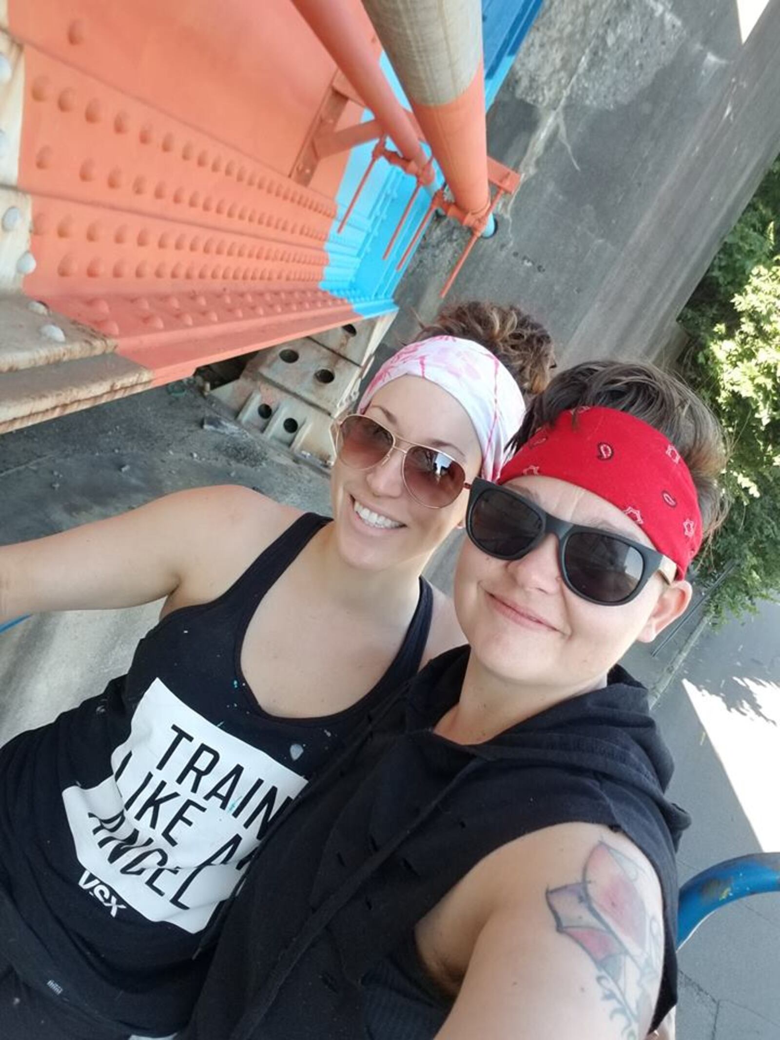Local artists Jes McMillan is leading a group painting a train overpass near the intersection of  Keowee and First streets for the East Dayton Arts District.  Vincent Detrick, Ileana Del Campo-Gray,  Kate Edmondson and Amy Dallis are also helping with the project.