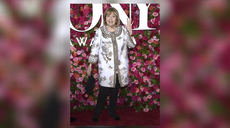 FILE - In this Sunday, June 10, 2018 file photo, Britain's Diana Rigg arrives at the 72nd annual Tony Awards at Radio City Music Hall in New York. Actress Diana Rigg, who became a 1960s style icon as secret agent Emma Peel in TV series “The Avengers,” has died at age 82. Rigg’s agent Simon Beresford says she died Thursday Sept. 10, 2020 at home with her family. (Photo by Evan Agostini/Invision/AP, File)