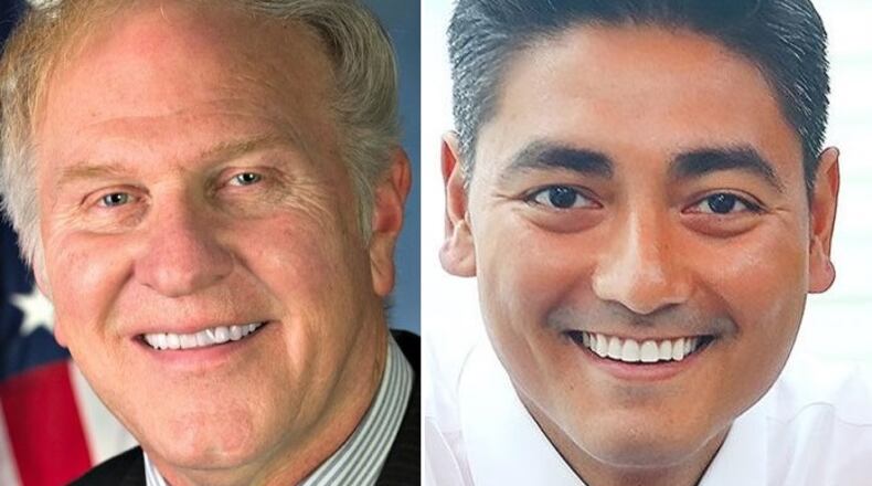 Democrat Aftab Pureval (right) is challenging Congressman Steve Chabot (left).
