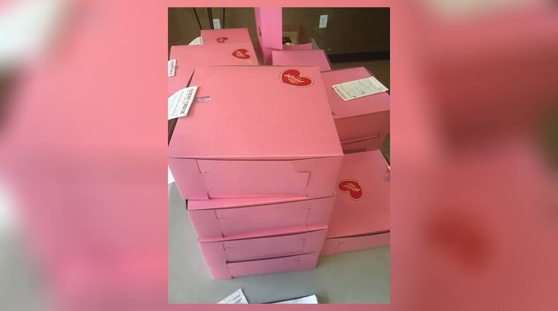 Almond Sisters Bakery delivered 70 boxes of baked goods around the city that took all-night to create
