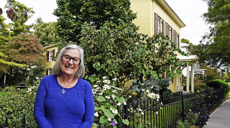 Hamilton resident Ann Coombs seeks out properties that have especially nice appearances in the city that she recommends receive commendations at city council meetings. Coombs has been doing this for about 10 years to give a little incentive to homeowners to keep up their yards. This house on S. B Street, owned by Ron Sheyer, was the first home awarded a decade ago. She presents the owners with a photo collage of the property and a sign is placed in the yard to let others know of the accomplishment. NICK GRAHAM/STAFF