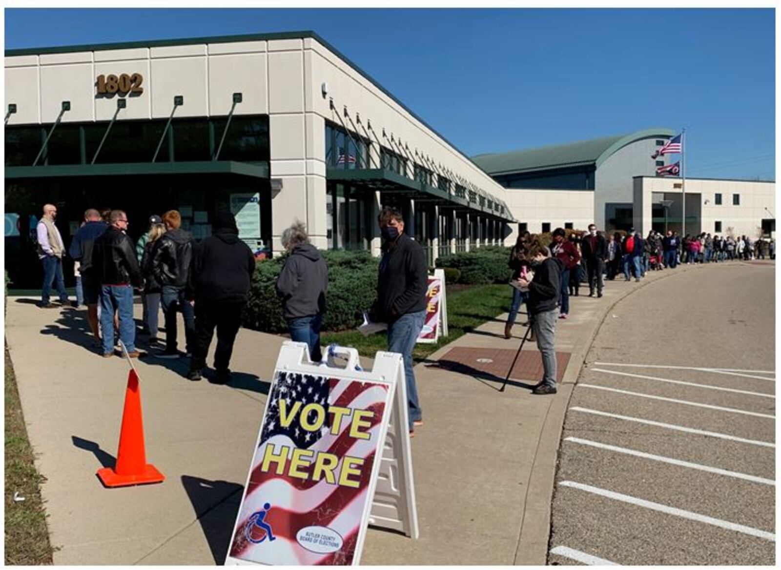 The line looked deceptively long but actually went quick for residents voting early Saturday at the Butler County Board of Elections. ED RICHTER/STAFF