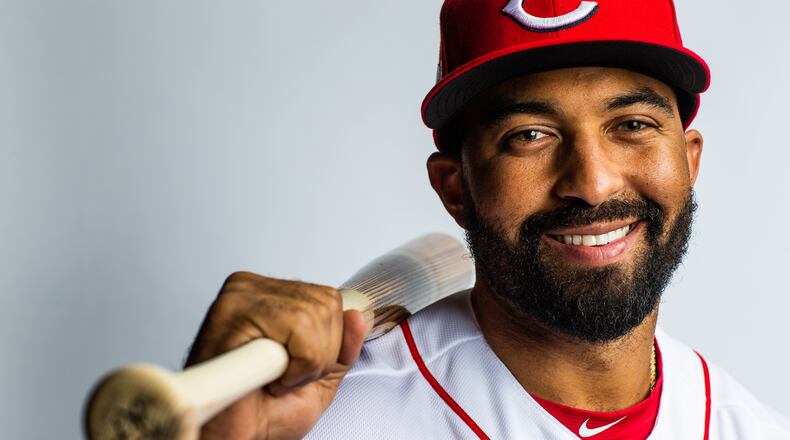 GOODYEAR, AZ - FEBRUARY 19: Matt Kemp #27 of the Cincinnati Reds poses for a portrait at the Cincinnati Reds Player Development Complex on February 19, 2019 in Goodyear, Arizona. (Photo by Rob Tringali/Getty Images)