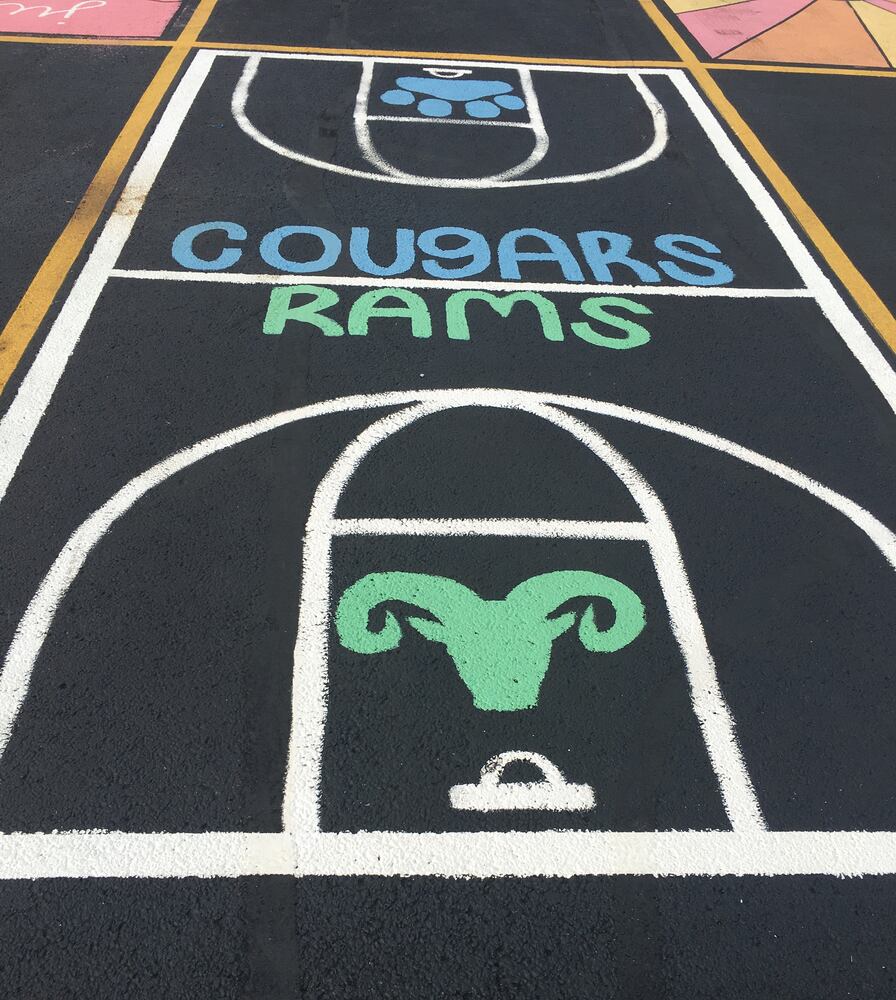 Badin senior parking lot spaces