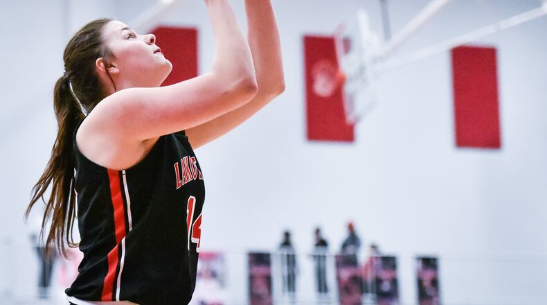 Lakota West’s Kylie Zurlinden notched a double-double (13 points, 10 rebounds) in a district semifinal win over Fairfield on Monday night. FILE PHOTO