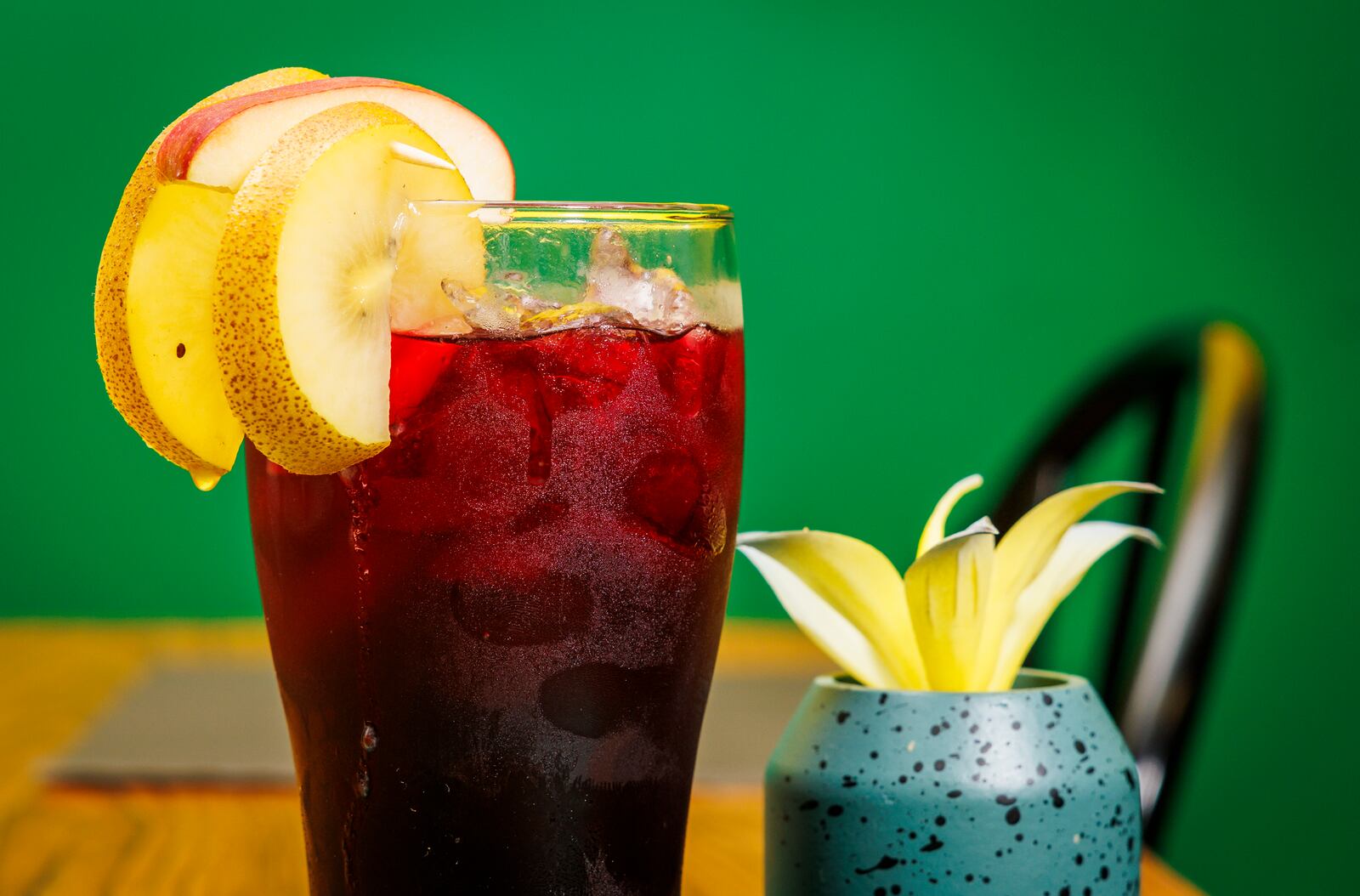 Yard Vybz Nyaminz restaurant offering Jaimacan food is open at 9536 Cincinnati Columbus Road in West Chester Township. Chef and owner, David Williams, and his wife, Nicole, opened the restaurant after doing catering from their home. This is sorrel, a drink popular in Jamaica made with hibiscus and other spices.  NICK GRAHAM/STAFF