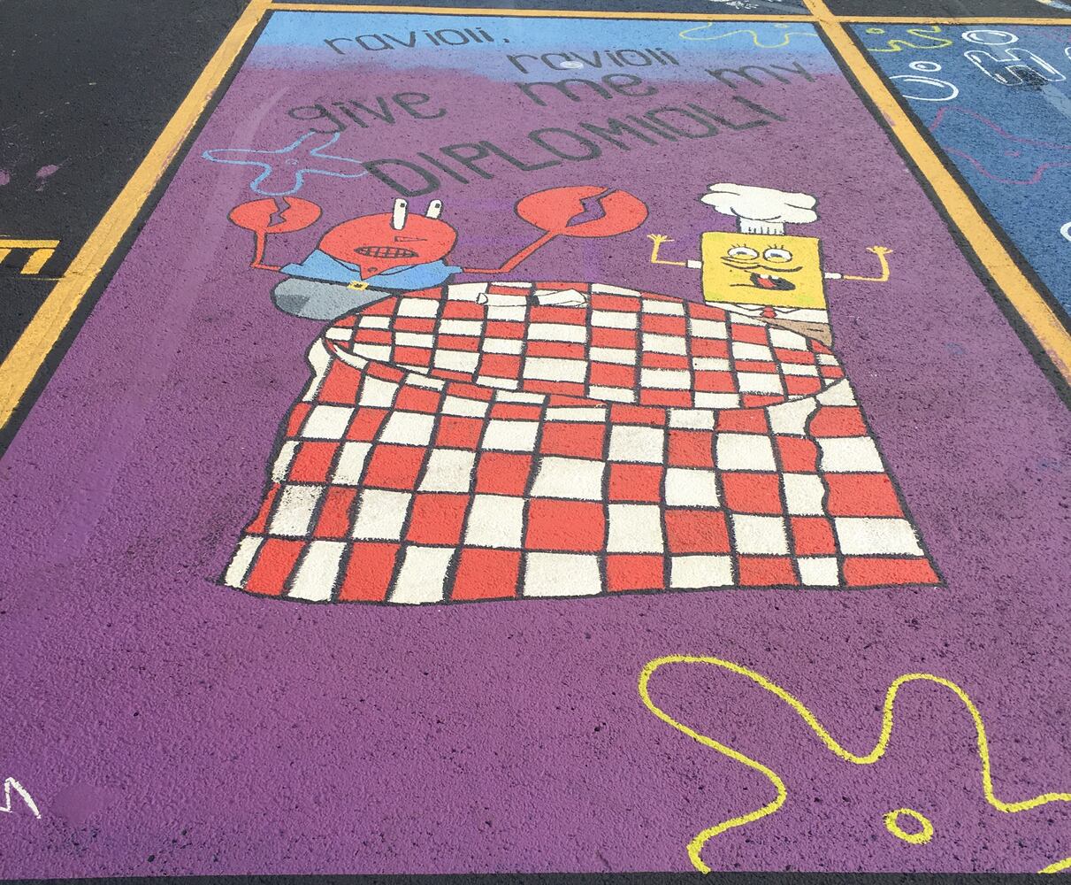 Badin senior parking lot spaces