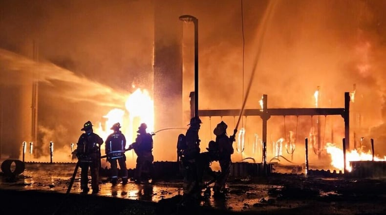 The Big Mac Bridge was severely damaged  Nov. 1, 2024, after a playground at Sawyer Point Park beneath the bridge caught fire and burned for hours in a blaze that was large and hot enough to warp steel beams. CINCINNATI FIRE DEPARTMENT