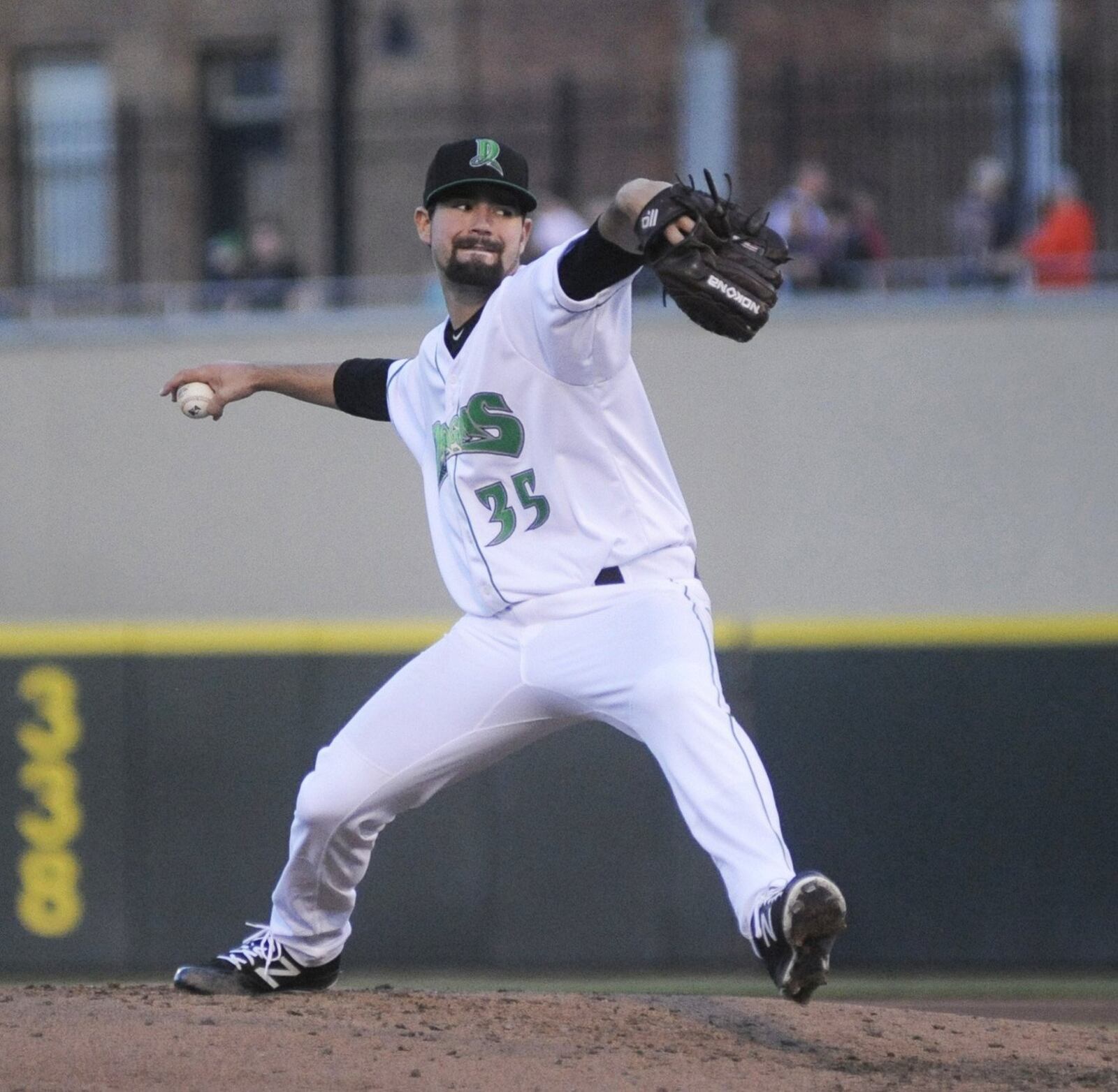 Dragons starting pitcher Tyler Mondile. The Dragons defeated Lake County 10-9 at Fifth Third Field in Dayton on Thursday, April 12, 2018. MARC PENDLETON / STAFF