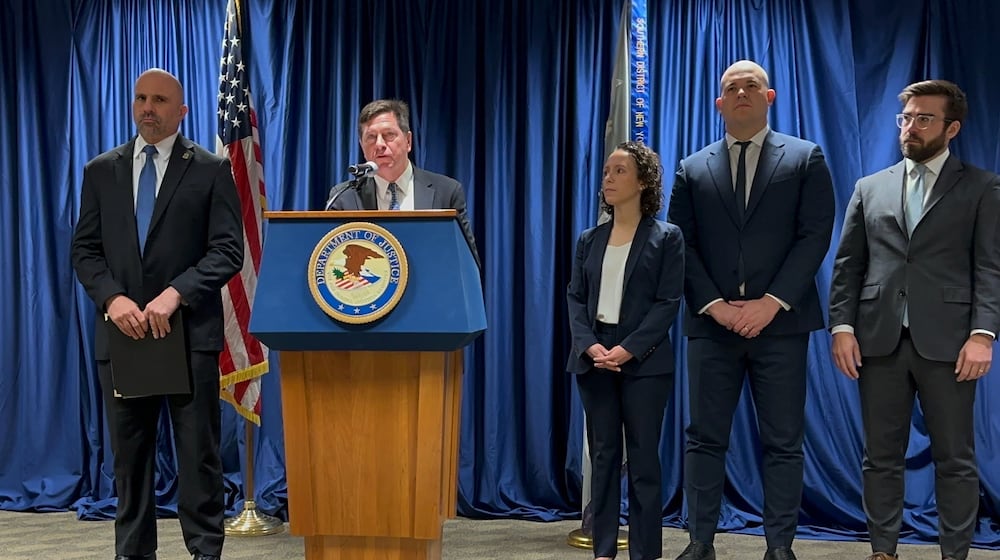 U.S. Attorney Jay Clayton announces fraud charges against Daniel Chu, the founder of subprime auto loan company Tricolor Holdings, at the U.S. attorney's office in New York on Wednesday, Dec. 17, 2025. (AP Photo/Larry Neumeister)