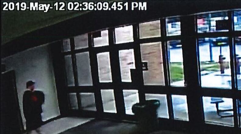 Surveillance camera at Beavercreek Local Schools where Thomas ‘T.J.” Smart is accused of stealing money from the athletic department last week. Smart resigned as the football coach at Carlisle High School. CONTRIBUTED