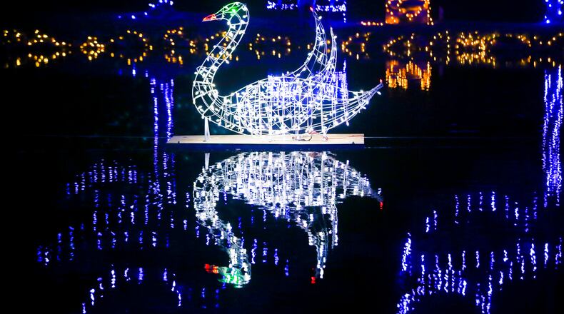 The Journey Borealis holiday drive-through light display at Pyramid Hill Sculpture Park in Hamilton has seen "a pretty significant uptick" in attendance this year, says Gabi Roach, art and programming manager. GREG LYNCH / STAFF