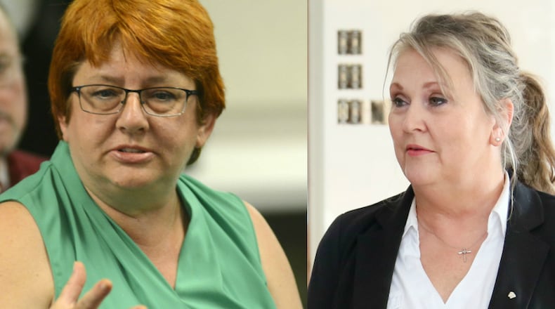 Suzi Rubin (left) and Candice Keller are seeking the 53rd Ohio House District seat in the Nov. 8 general election.