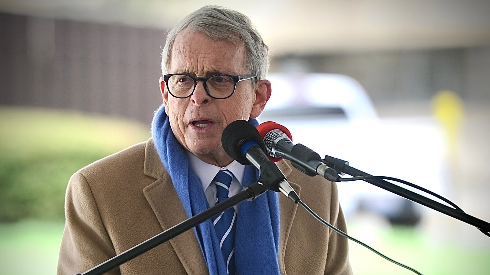 Ohio Gov. Mike DeWine was a featured speaker in Xenia Wednesday, April 3, 2024, for the ceremony "50 Years Later: Remembering the Xenia Tornado." DeWine was a 27-year-old assistant Greene County prosecutor who took shelter in the basement of the prosecutor's office building as the tornado tore off the roof. MARSHALL GORBY\STAFF